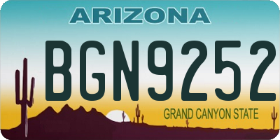 AZ license plate BGN9252