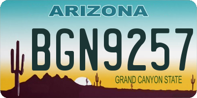 AZ license plate BGN9257