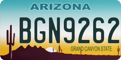 AZ license plate BGN9262