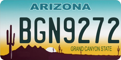 AZ license plate BGN9272