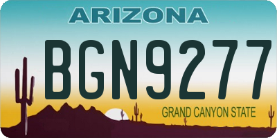 AZ license plate BGN9277