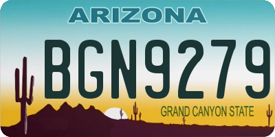 AZ license plate BGN9279