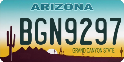 AZ license plate BGN9297