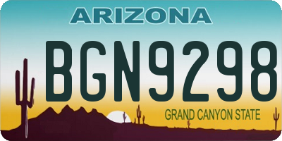 AZ license plate BGN9298