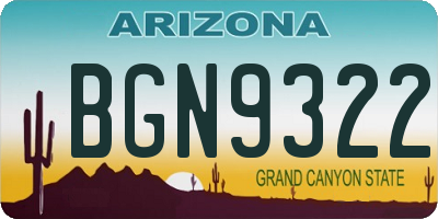 AZ license plate BGN9322