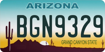 AZ license plate BGN9329