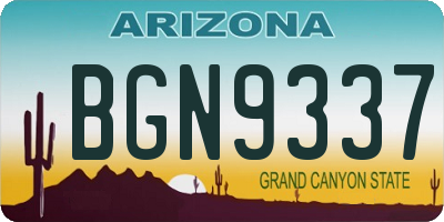 AZ license plate BGN9337