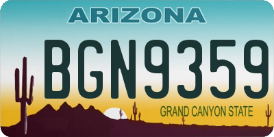 AZ license plate BGN9359