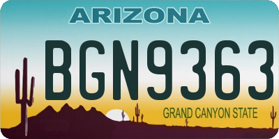 AZ license plate BGN9363