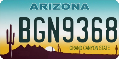 AZ license plate BGN9368