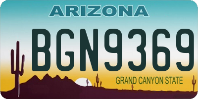 AZ license plate BGN9369