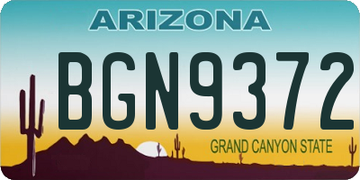 AZ license plate BGN9372