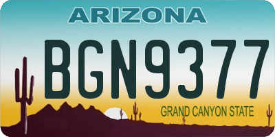 AZ license plate BGN9377