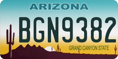 AZ license plate BGN9382