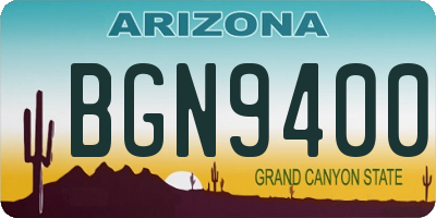 AZ license plate BGN9400
