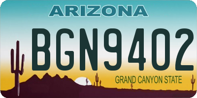 AZ license plate BGN9402