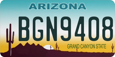 AZ license plate BGN9408