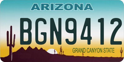 AZ license plate BGN9412