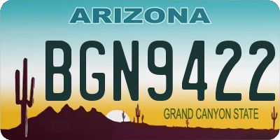 AZ license plate BGN9422