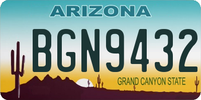 AZ license plate BGN9432