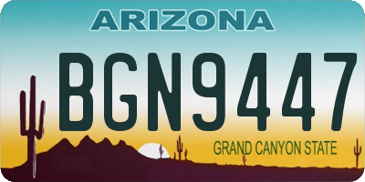 AZ license plate BGN9447