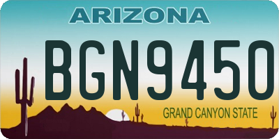 AZ license plate BGN9450