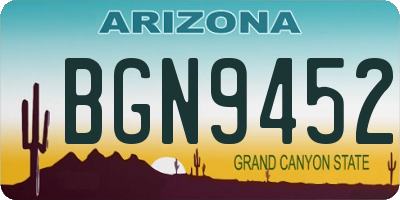 AZ license plate BGN9452