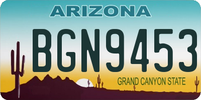 AZ license plate BGN9453