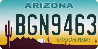 AZ license plate BGN9463