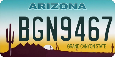 AZ license plate BGN9467