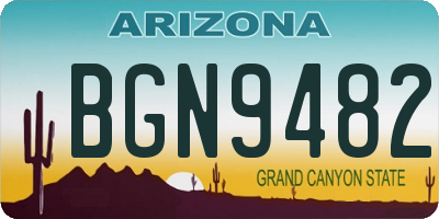 AZ license plate BGN9482