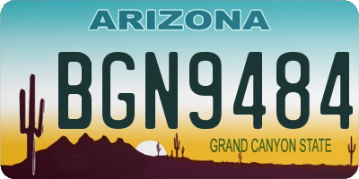 AZ license plate BGN9484