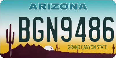 AZ license plate BGN9486