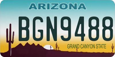 AZ license plate BGN9488