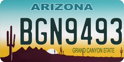 AZ license plate BGN9493