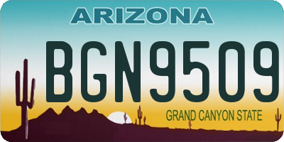 AZ license plate BGN9509