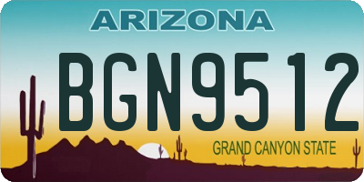 AZ license plate BGN9512