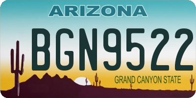 AZ license plate BGN9522