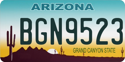 AZ license plate BGN9523
