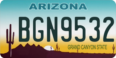 AZ license plate BGN9532