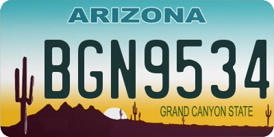 AZ license plate BGN9534