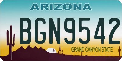AZ license plate BGN9542