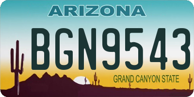 AZ license plate BGN9543