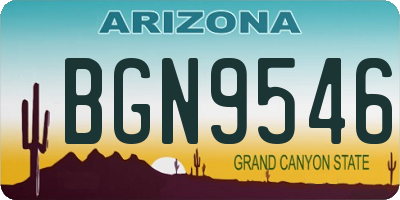 AZ license plate BGN9546