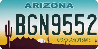 AZ license plate BGN9552