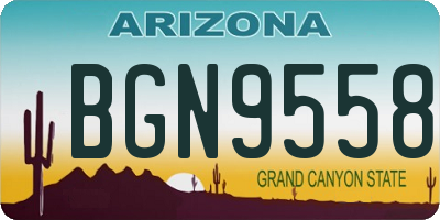 AZ license plate BGN9558