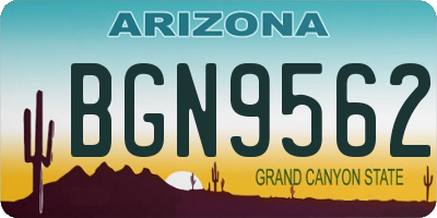 AZ license plate BGN9562
