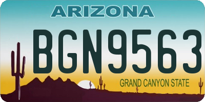AZ license plate BGN9563