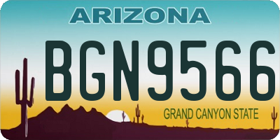 AZ license plate BGN9566