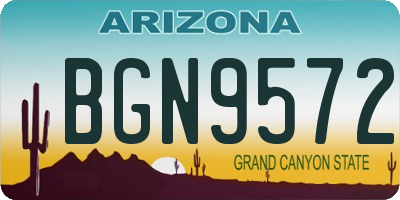 AZ license plate BGN9572